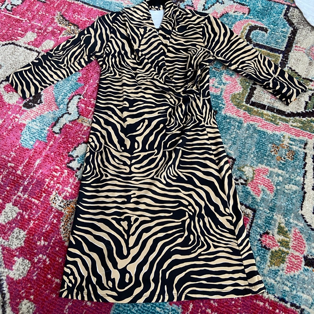 J McLaughlin Dress V Neck Wrap Black Sand Savannah Catalina Cloth NWOT